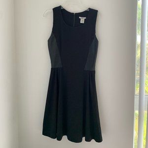 Bar III Black Faux Leather Detail Short Dress Size M